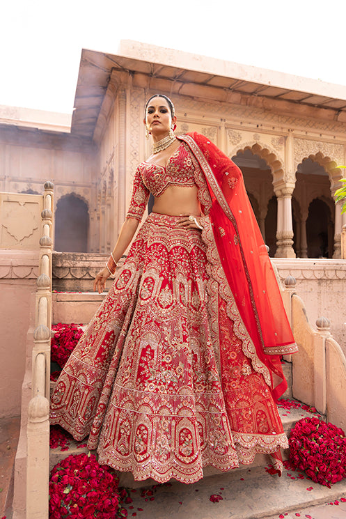 Radiant Red Bridal Lehenga