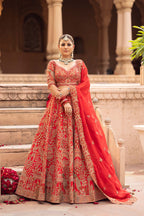 Regal Ruby Mahal Handcrafted Bridal Ensemble