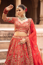 Regal Ruby Mahal Handcrafted Bridal Ensemble