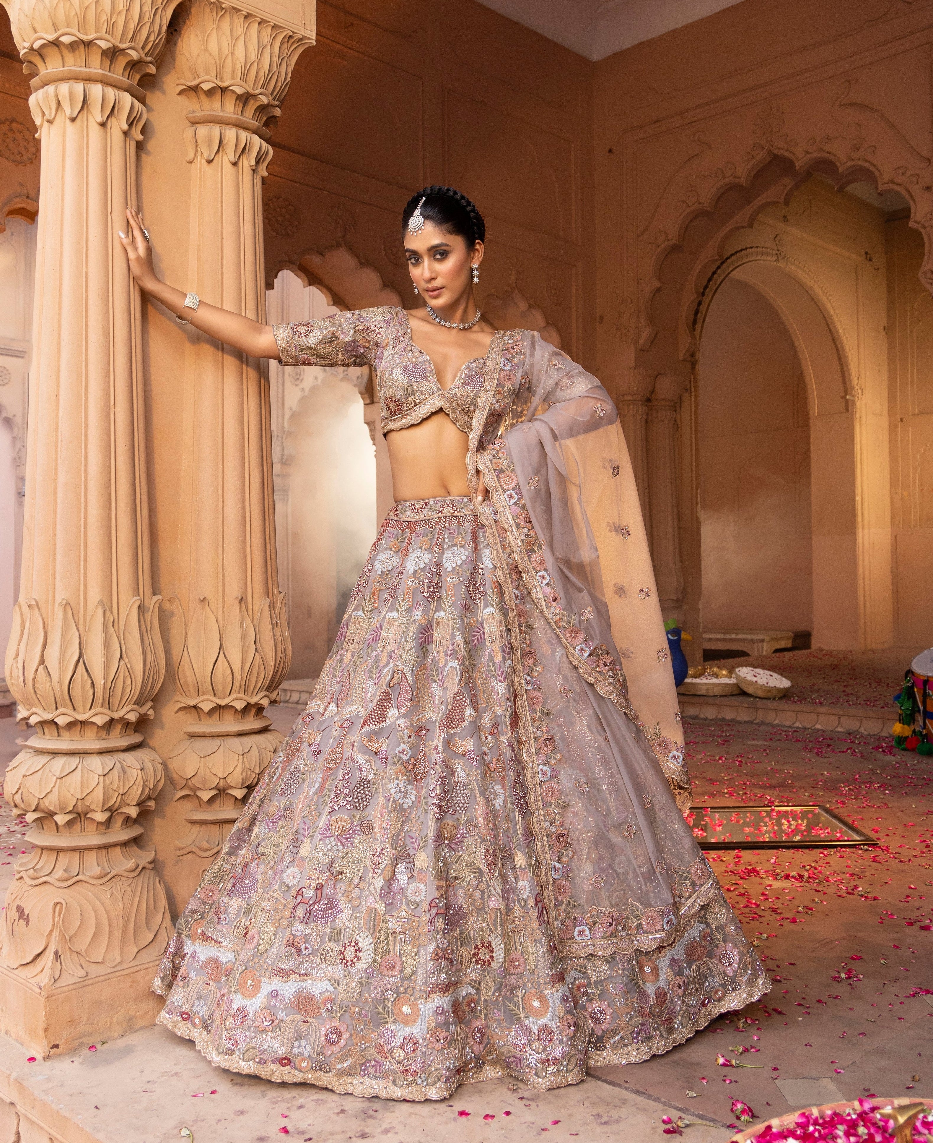 Blush Mirage Royal Couture Floral Lehenga