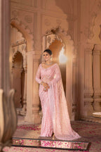 Blush Mirror Royale Hand-Embellished Saree