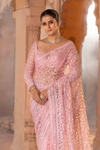 Blush Mirror Royale Hand-Embellished Saree