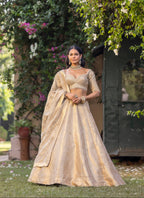 Ivory Gold Empress Heirloom Couture Lehenga