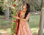 Coral Gold Royale Banarasi Bridal Lehenga