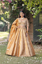Sunlit Sunehri Royale Banarasi Bridal Lehenga
