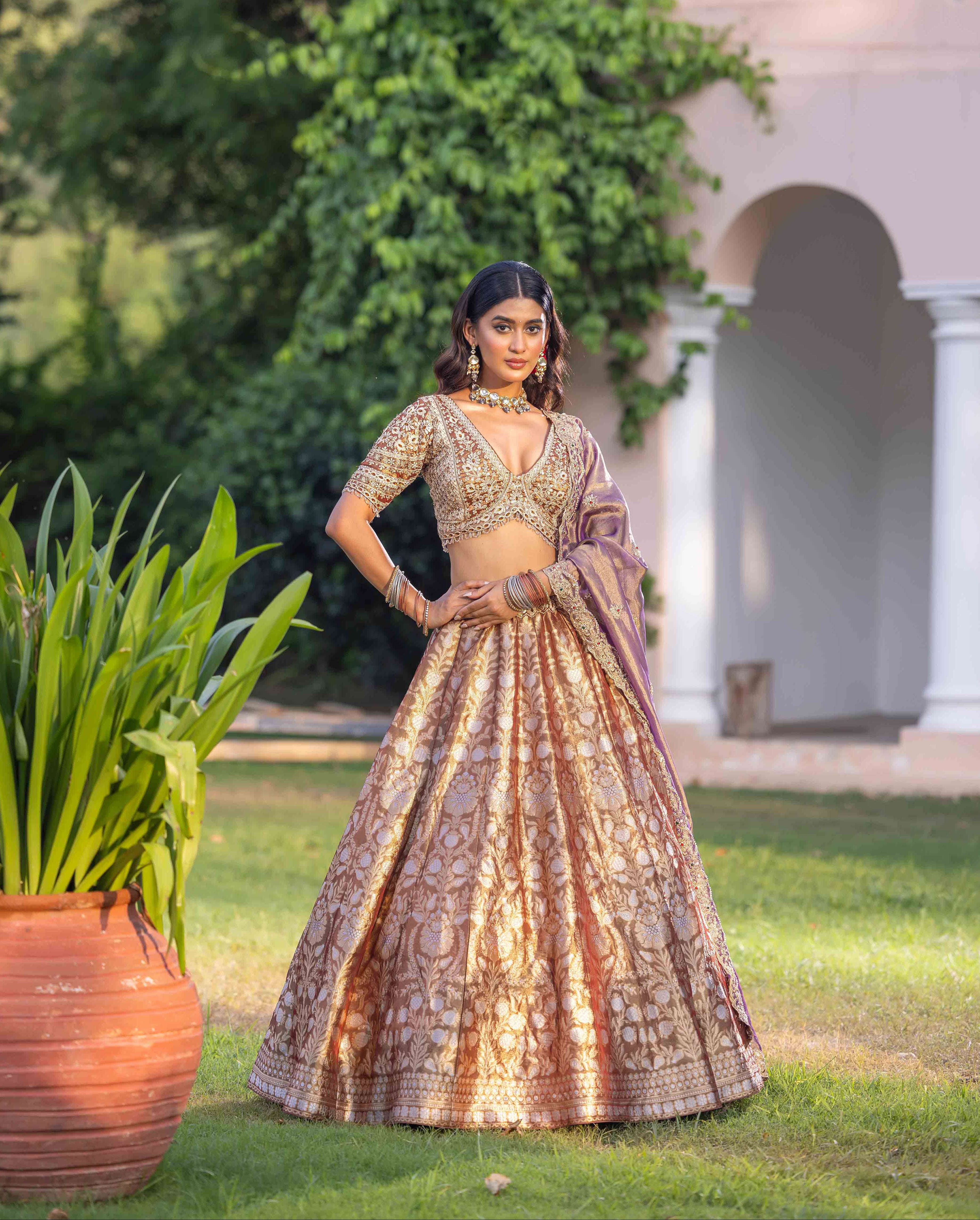 Gilded Orchid Dynasty Silk Bridal Ensemble