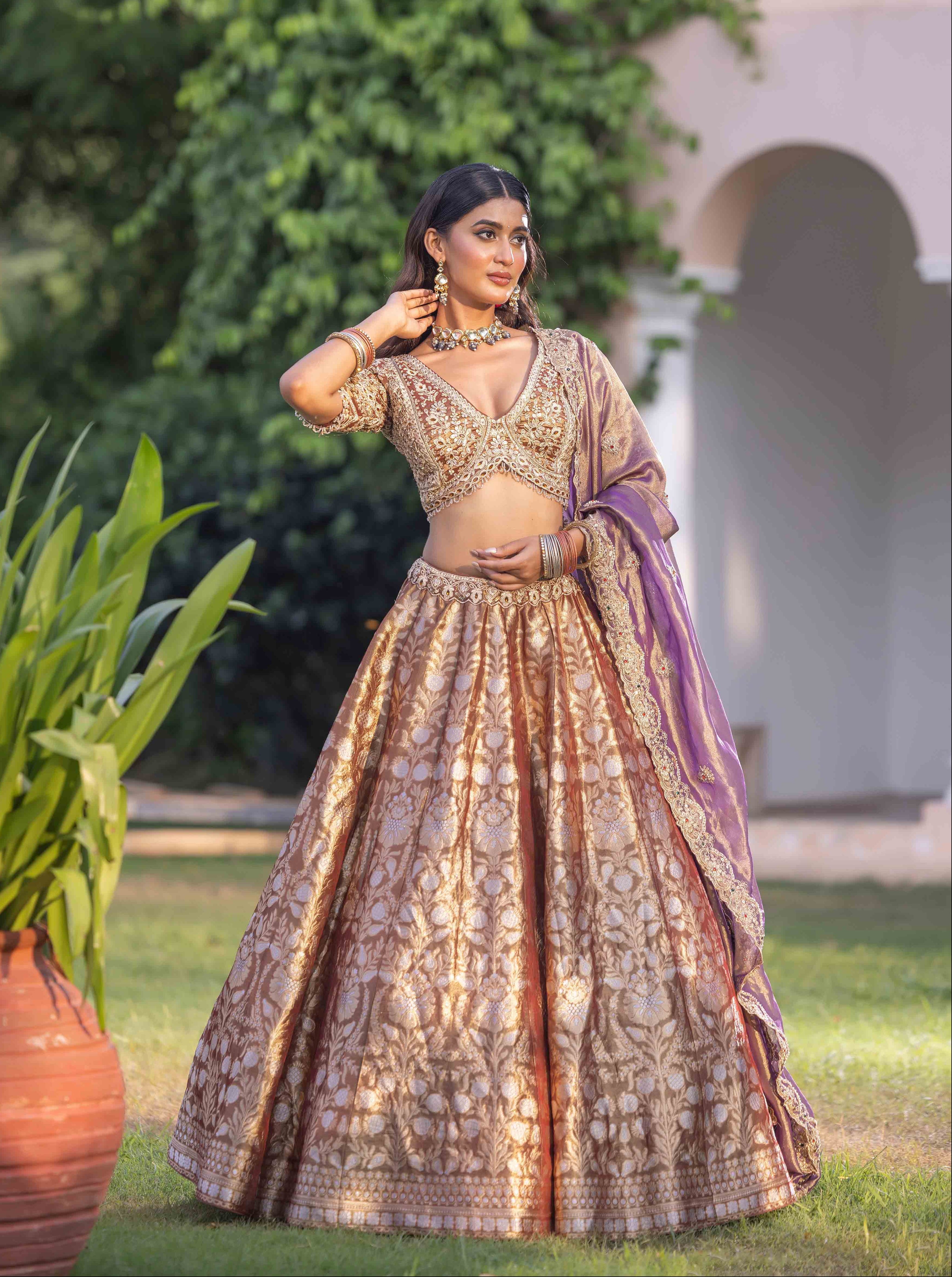 Gilded Orchid Dynasty Silk Bridal Ensemble