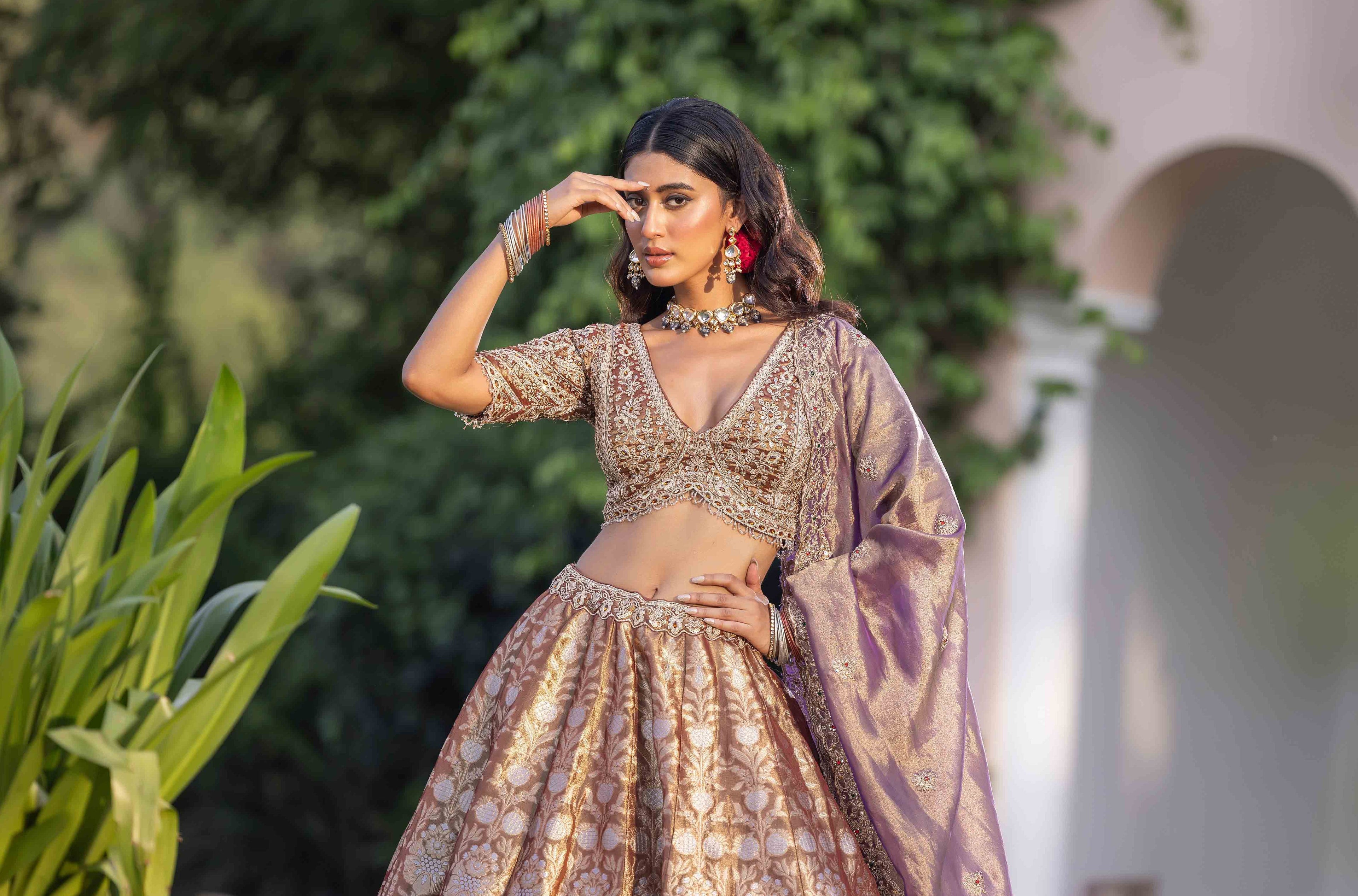 Gilded Orchid Dynasty Silk Bridal Ensemble