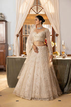 Luxury Embroidered Ivory Lehenga