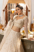 Luxury Embroidered Ivory Lehenga
