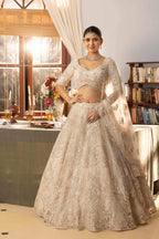 Champagne Gold Heavy Embroidered Bridal Lehenga