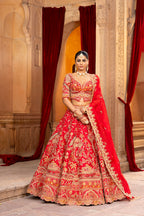 Heritage Red Bridal Lehenga