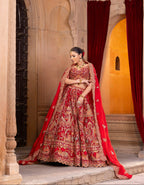 Opulent Red Aura Lehenga