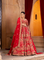 Opulent Red Aura Lehenga