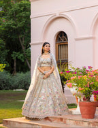 Celestial Pastel Garden Couture Lehenga