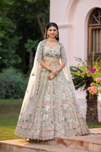 Celestial Pastel Garden Couture Lehenga
