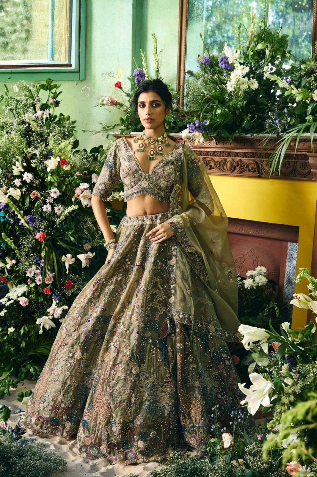 Mehendi Enchanted Bloom Lehenga
