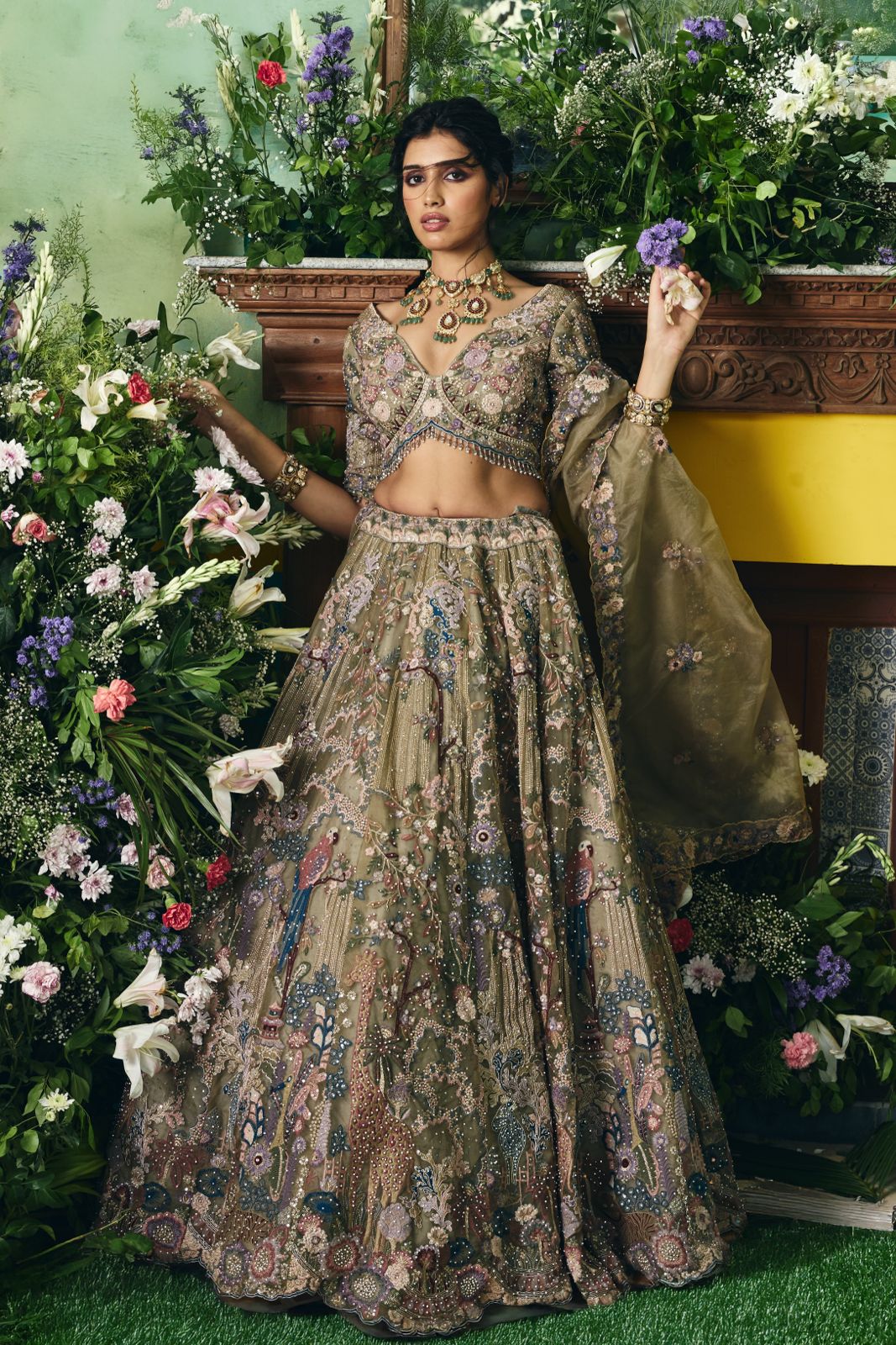 Mehendi Enchanted Bloom Lehenga