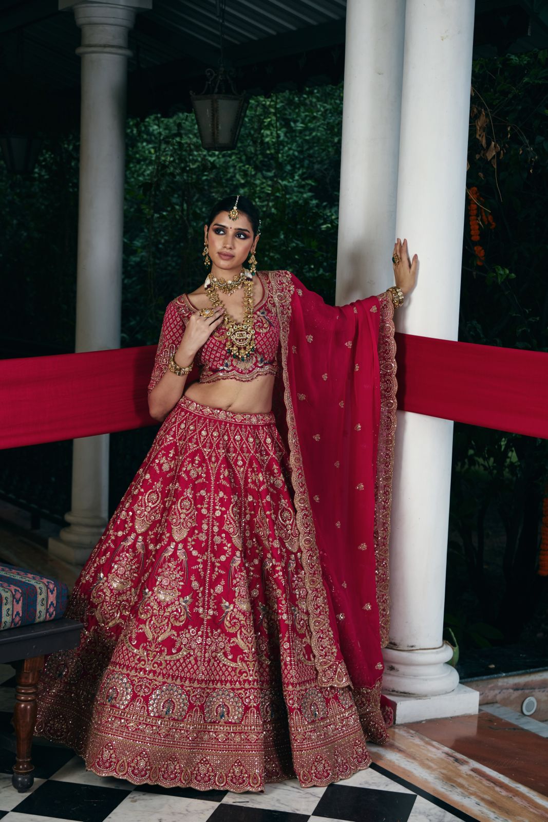 Royal Red Heritage Bridal Couture Lehenga