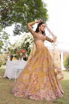 Sunrise Flora Majesty Artisan Embroidered Lehenga