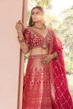 Crimson Royale Banarasi Weave Bridal Lehenga