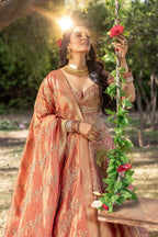 Coral Gold Royale Banarasi Bridal Lehenga