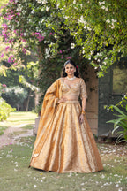 Sunlit Sunehri Royale Banarasi Bridal Lehenga
