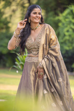 Gilded Opulence Hand-Embellished Couture Lehenga